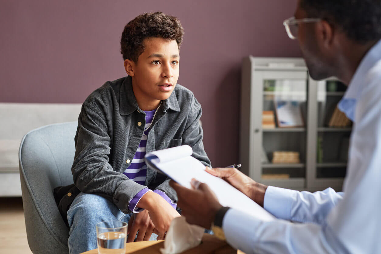 Boy Talking to Psychologist